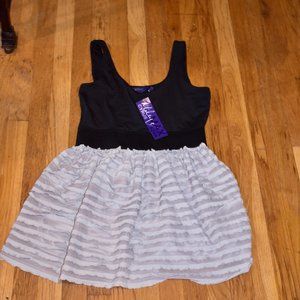NWT MILEY CYRUS MAXAZRIA Black and Grey Party Dress Size Large Juniors